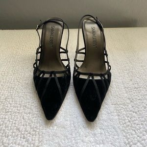 Black suede heels